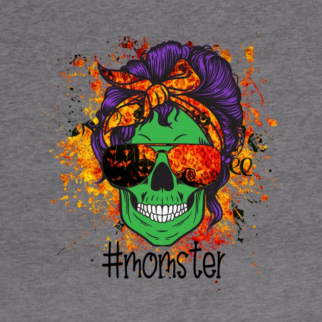 Mom of Mom of Monsters, Halloween Mom Life Skull by PIIZ